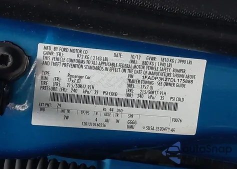 2013 Ford Focus Se from USA, damaged, VIN 1FADP3K27DL175885